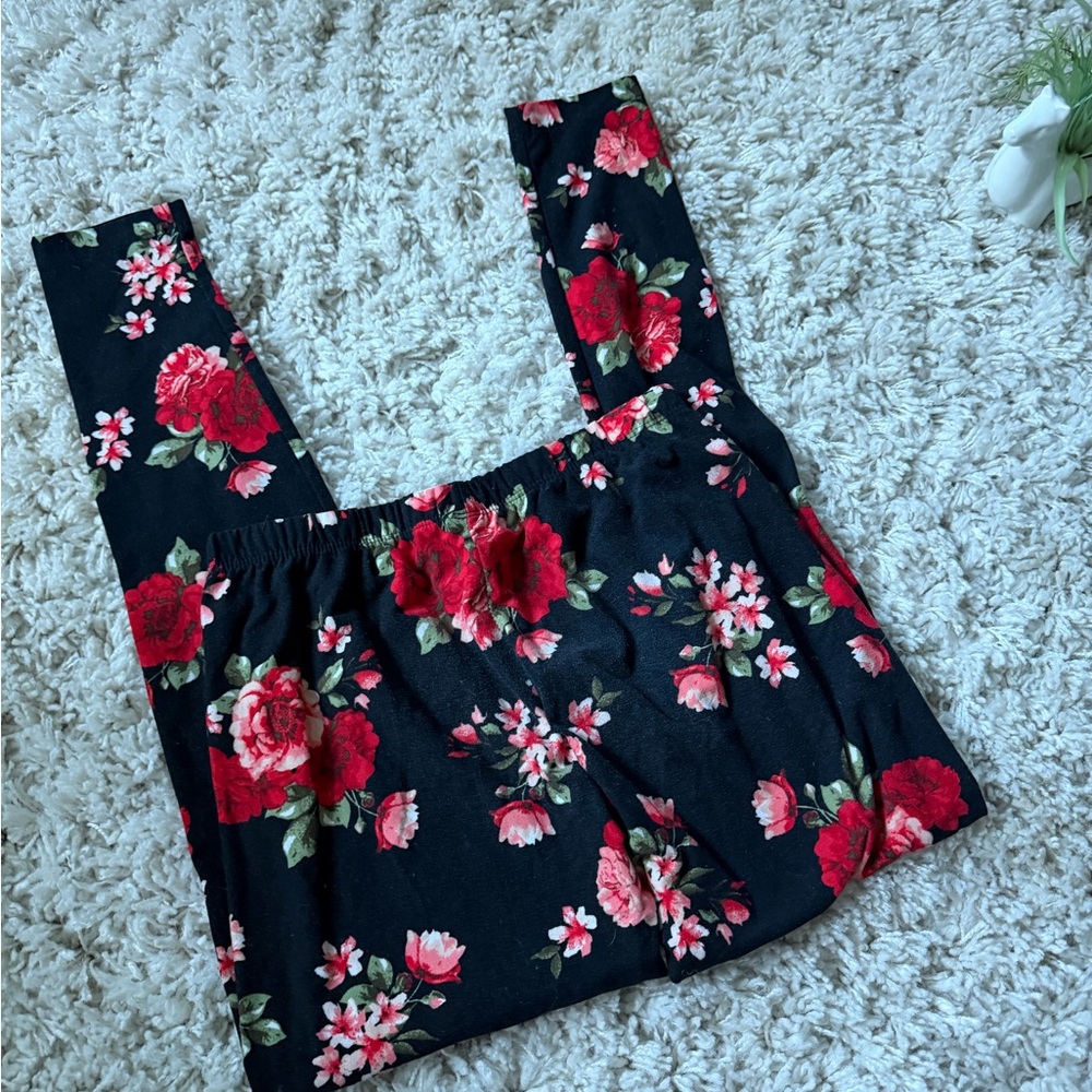 Vibrant Floral Sleeveless super soft comfy roses vintage leggings